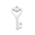 1 Piece Stainless Steel 18K Gold Plated Heart Shape Key