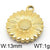 1 Piece Stainless Steel 18K Gold Plated Sunflower