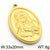 1 Piece Stainless Steel 18K Gold Plated Virgin Mary Oval Polished Pendant