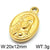 1 Piece Stainless Steel 18K Gold Plated Virgin Mary Oval Polished Pendant