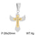 1 Piece Stainless Steel Rhinestones 18K Gold Plated Cross Pendant