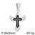 1 Piece Stainless Steel Rhinestones 18K Gold Plated Cross Pendant