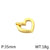 1 Piece Stainless Steel Rhinestones 18K Gold Plated Heart Shape