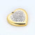 1 Piece Stainless Steel Rhinestones 18K Gold Plated Heart Shape