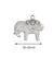 1 Piece Stainless Steel Zircon 18K Gold Plated Elephant Pendant