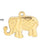 1 Piece Stainless Steel Zircon 18K Gold Plated Elephant Pendant