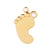 1 Piece Stainless Steel Zircon 18K Gold Plated Footprint