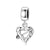 1 Piece Sterling Silver Artificial Gemstones Heart Shape