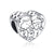 1 Piece Sterling Silver Rhinestones Human Heart Shape Bow Knot Beads