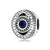 1 Piece Sterling Silver Zircon Devil'S Eye Polished Beads