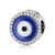 1 Piece Sterling Silver Zircon Devil'S Eye Polished Beads