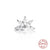 1 Piece Sterling Silver Zircon Geometric Moon Flower Earrings