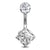 1 Piece Sweet Heart Shape Stainless Steel Plating Inlay Zircon Women's Belly Ring