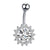 1 Piece Sweet Heart Shape Stainless Steel Plating Inlay Zircon Women's Belly Ring