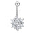 1 Piece Sweet Heart Shape Stainless Steel Plating Inlay Zircon Women's Belly Ring