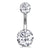 1 Piece Sweet Heart Shape Stainless Steel Plating Inlay Zircon Women's Belly Ring