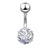 1 Piece Sweet Heart Shape Stainless Steel Plating Inlay Zircon Women's Belly Ring