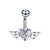 1 Piece Sweet Heart Shape Stainless Steel Plating Inlay Zircon Women's Belly Ring