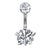 1 Piece Sweet Heart Shape Stainless Steel Plating Inlay Zircon Women's Belly Ring