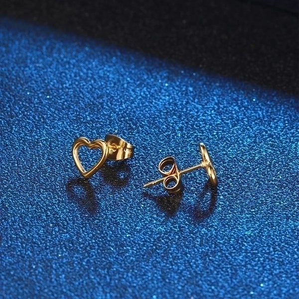 1 Piece Sweet Heart Shape Titanium Steel Plating Hollow Out Ear Studs