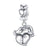 1 Piece Sweet Letter Heart Shape Sterling Silver Inlay Pendant Jewelry Accessories