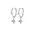 1 Piece Sweet Shiny Flower Plating Inlay Sterling Silver Zircon 18k Gold Plated White Gold Plated Drop Earrings