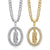 1 Piece Titanium Steel Rhinestones Gold Plated Human Virgin Mary Pendant Chain