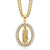 1 Piece Titanium Steel Rhinestones Gold Plated Human Virgin Mary Pendant Chain