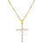 1 Piece Vintage Style Cross Stainless Steel Inlay Diamond Pendant Necklace