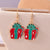 1 Set 1 Pair Casual Streetwear Christmas Tree Santa Claus Zinc Alloy Drop Earrings