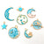 1 Set 21 * 25mm 24*24mm 24*32mm Alloy Rhinestones Star Moon Cat Pendant