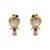 1 Set Cartoon Style Cartoon Character Plating Inlay Brass Zircon 18k Gold Plated Ear Studs