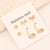 1 Set Commute Star Heart Shape Plating Stainless Steel Gold Plated Earrings Ear Studs