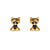 1 Set Cute Cartoon Character Asymmetrical Plating Inlay Brass Zircon 18k Gold Plated Ear Studs