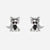 1 Set Cute Cartoon Character Asymmetrical Plating Inlay Brass Zircon 18k Gold Plated Ear Studs