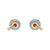 1 Set Cute Cartoon Character Asymmetrical Plating Inlay Brass Zircon 18k Gold Plated Ear Studs