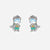 1 Set Cute Cartoon Character Asymmetrical Plating Inlay Brass Zircon 18k Gold Plated Ear Studs