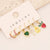 1 Set Cute Commute Star Fruit Heart Shape Copper Inlay Zircon Earrings Ear Studs