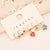 1 Set Cute Commute Star Fruit Heart Shape Copper Inlay Zircon Earrings Ear Studs