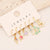 1 Set Cute Commute Star Fruit Heart Shape Copper Inlay Zircon Earrings Ear Studs