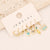 1 Set Cute Commute Star Fruit Heart Shape Copper Inlay Zircon Earrings Ear Studs