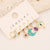 1 Set Cute Commute Star Fruit Heart Shape Copper Inlay Zircon Earrings Ear Studs