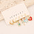 1 Set Cute Commute Star Fruit Heart Shape Copper Inlay Zircon Earrings Ear Studs