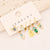 1 Set Cute Commute Star Fruit Heart Shape Copper Inlay Zircon Earrings Ear Studs