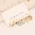 1 Set Cute Commute Star Fruit Heart Shape Copper Inlay Zircon Earrings Ear Studs