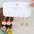 1 Set Cute Santa Claus Snowman Elk Enamel Inlay Alloy Rhinestones Drop Earrings