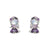 1 Set Cute Sweet Cartoon Sun Asymmetrical Plating Inlay Brass Zircon 18k Gold Plated Ear Studs