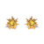 1 Set Cute Sweet Cartoon Sun Asymmetrical Plating Inlay Brass Zircon 18k Gold Plated Ear Studs