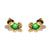 1 Set Cute Sweet Cartoon Sun Asymmetrical Plating Inlay Brass Zircon 18k Gold Plated Ear Studs