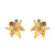 1 Set Cute Sweet Cartoon Sun Asymmetrical Plating Inlay Brass Zircon 18k Gold Plated Ear Studs